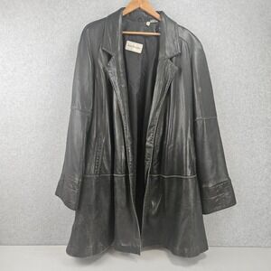 JACOBSON'S | Vintage Black Genuine Leather Car Coat